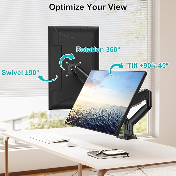 MOUNT PRO Dual Monitor Desk Mount fits 22” to 35” Ultrawide Computer Screen, Holds up to 26.4lbs Each, Fully Adjustable Long Monitor Arm for Two Monitors, Gas Spring Monitor Stand, 100x100 VESA Mount-DeskLoop Office