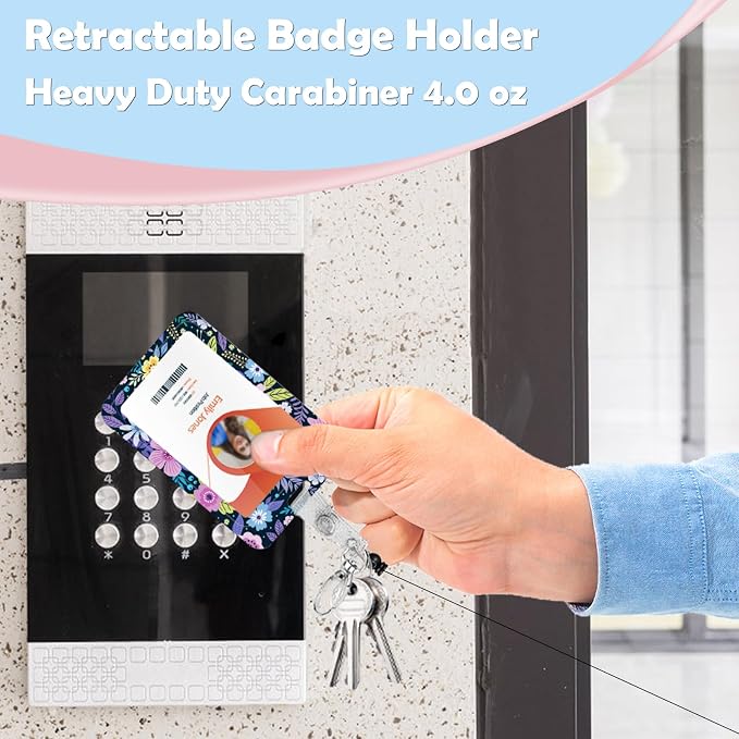 ID Badge Holder with Lanyard, Retractable ID Badge Card Holders Detachable Neck - Image 3