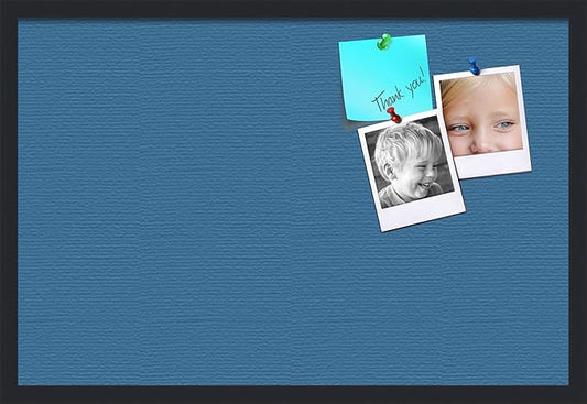 PinPix 30x20 Inch Cork Bulletin Board. This Decorative Framed Pin Board Comes with Navy Pastel Design and a Satin Black Frame. Ideal for Home Office Decor or Message Board (PinPix-1811)-DeskLoop Office