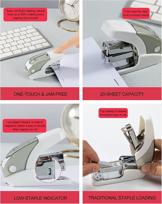 PAPERPAL Effortless Mini Stapler Set, 20 Sheet Capacity, 000 1/4-inch staples - Image 4
