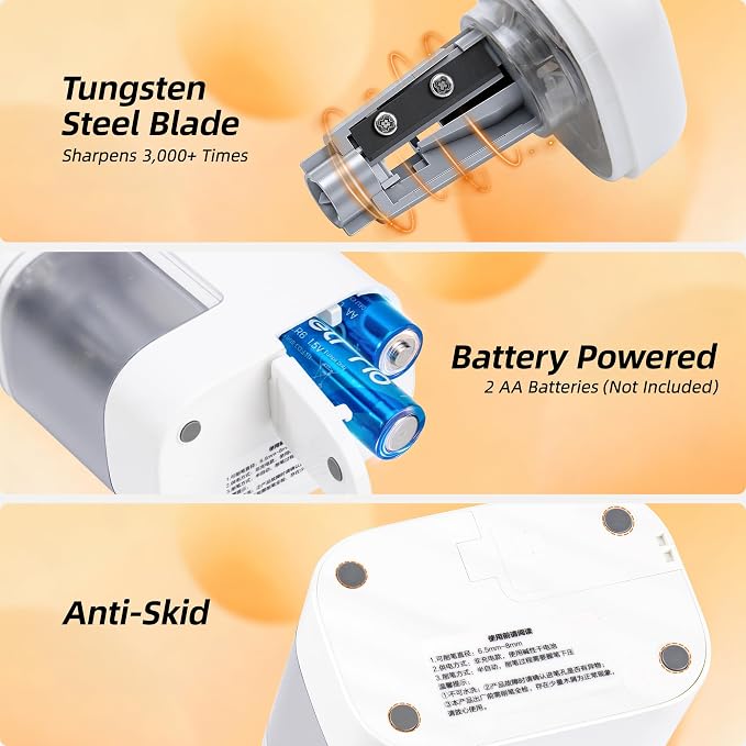deli Electric Pencil Sharpener, Portable Pencil Sharpener - Image 4