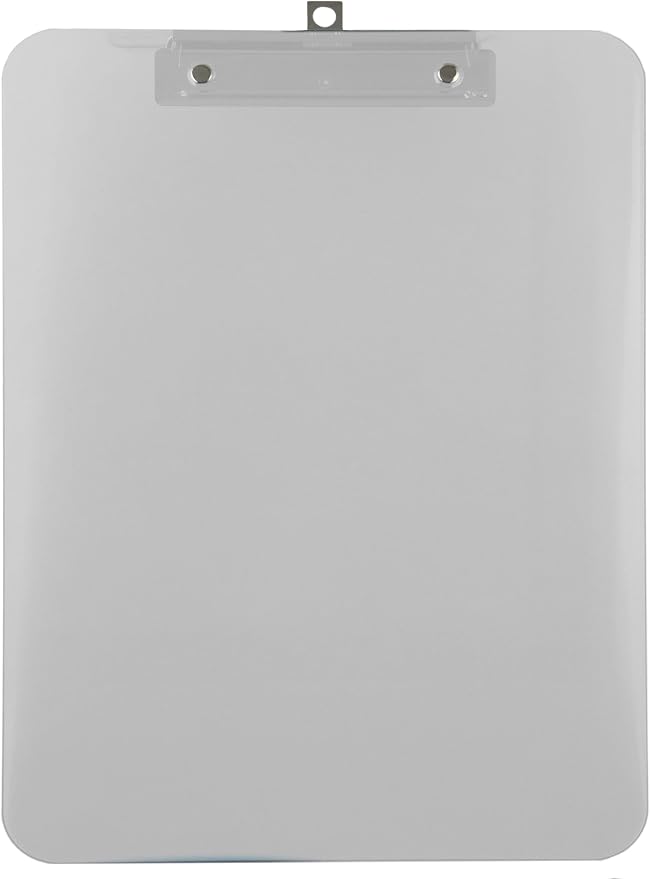 Trade Quest Plastic Clipboard Transparent Color Letter Size Low Profile Clip - Image 4