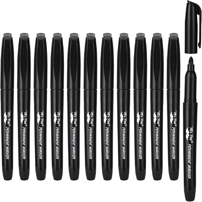 Mr. Pen- Permanent Markers, 12 Pack, Fine Tip by MrPen