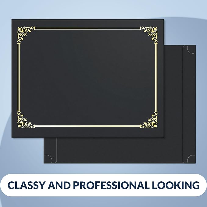SUNEE Single Sided Certificate Holders, 15 Packs Black Diploma Holders - Image 3