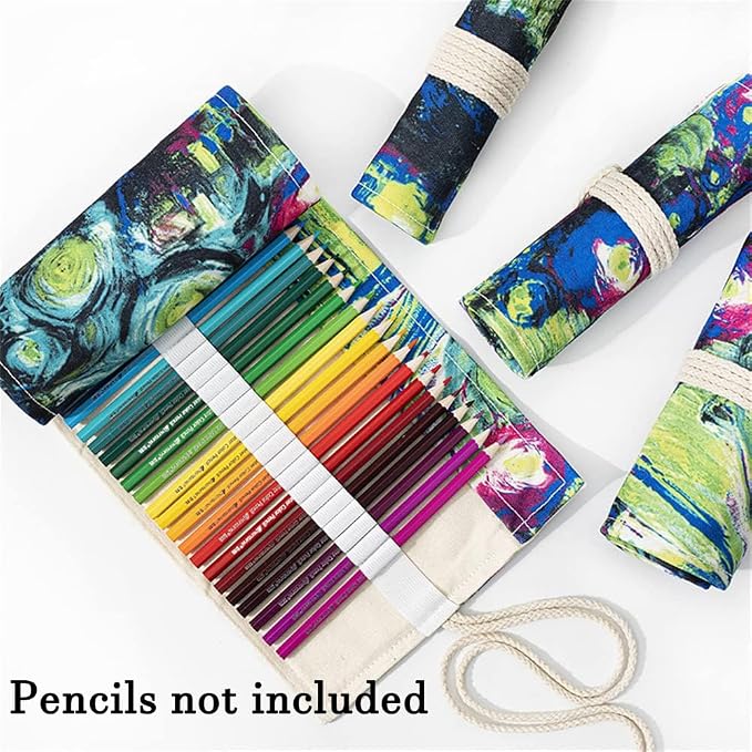 DIYOMR 24/36/72 Slots Pencil Wrap Roll Up Bag, Artist Colored Roll - Image 2