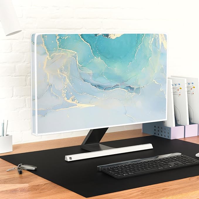 Baocicco Blue Green Marble Monitor Dust Cover 26, 28 Inch Creative Anti-Static - Image 6