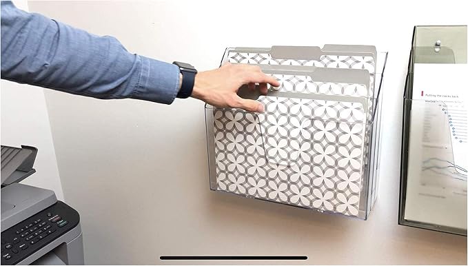 Acrimet Horizontal Triple File Folder Holder, Open Top Desktop Document Sorter - Image 8