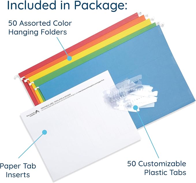 50 Legal Hanging File Folders, 50 Reinforced Hang Folders, Designed - Image 3
