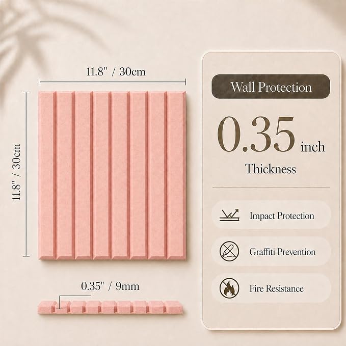 Stripe Felt Bulletin Board Tiles, Cork Board Alternative 24 x 36 in | 0.35 in - Image 2