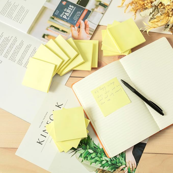 Sticky Notes 3x3 in Yellow, Strong Adhesive, Clean Removal, Recyclable - Image 4