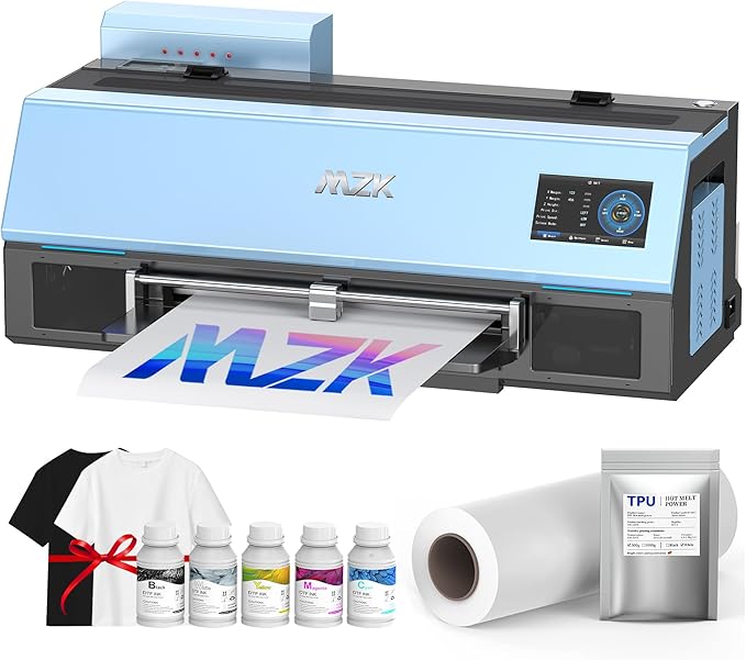 MZK A3 Plus DTF Printer XP600 Doubled-Speed,13+" DTF Film,Built-in Holiday Automatic Timed Cleaning Printhead,LED Multi-Function Fouch Screen,Film Cutter,White Ink Circulation,Gift Ink 2 Year-DeskLoop Office