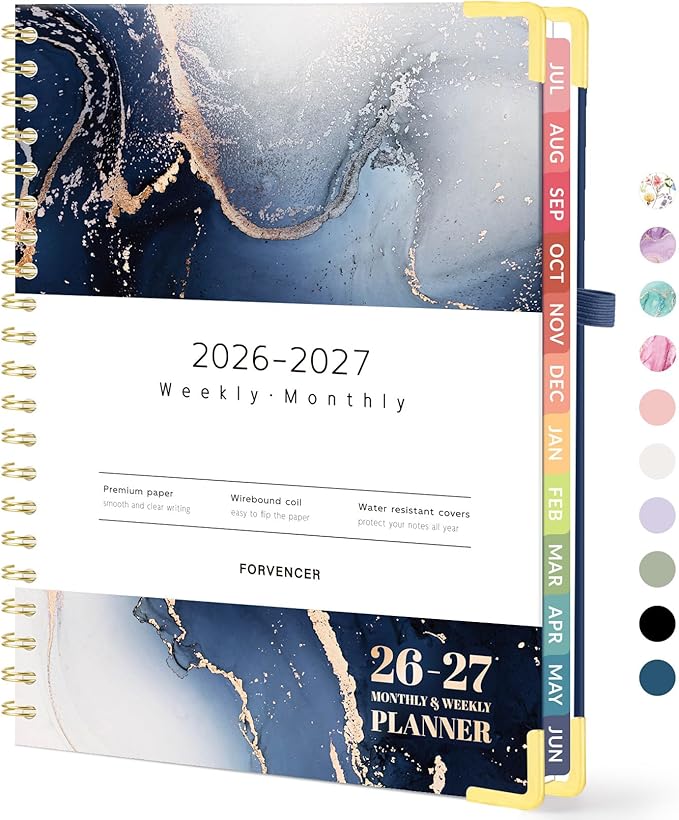 Forvencer Academic Planner 2026-2027, Hardcover Calendar Planner Weekly & by Forvencer