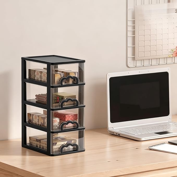 Cididu Desktop Organizer with 4 Drawers, Small Desk Organizer Storage Box - Image 2