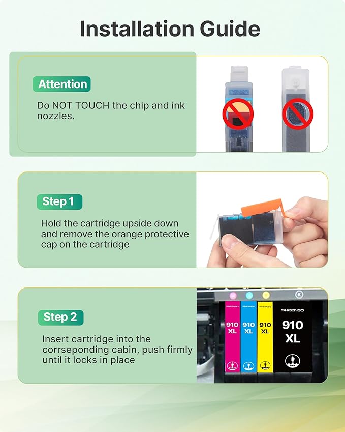 910XL Ink Cartridges for HP Printers (4 Pack) Replacement for HP 910XL Ink Cartridges Combo Pack Use for OfficeJet 8010 8020 Series, Pro 8020, 8030 Series Printer | Black Cyan Magenta Yellow-DeskLoop Office