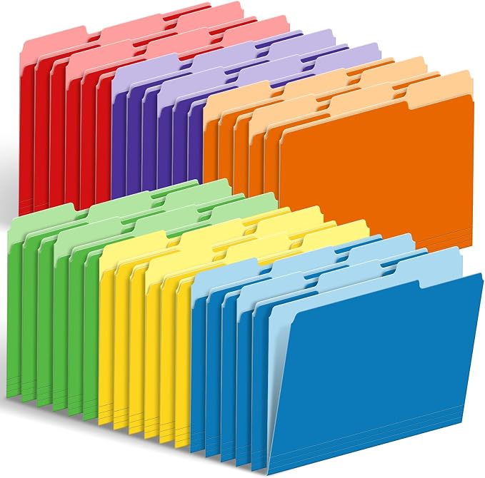 36 Pack Two-Tone Color File Folders, Bulk1/3-Cut Tabs Letter Size Files Folders by Wearecommittedtotheresearchandproductionofhigh-qualitykidstoysschoolofficesuppliesandholidayproducts