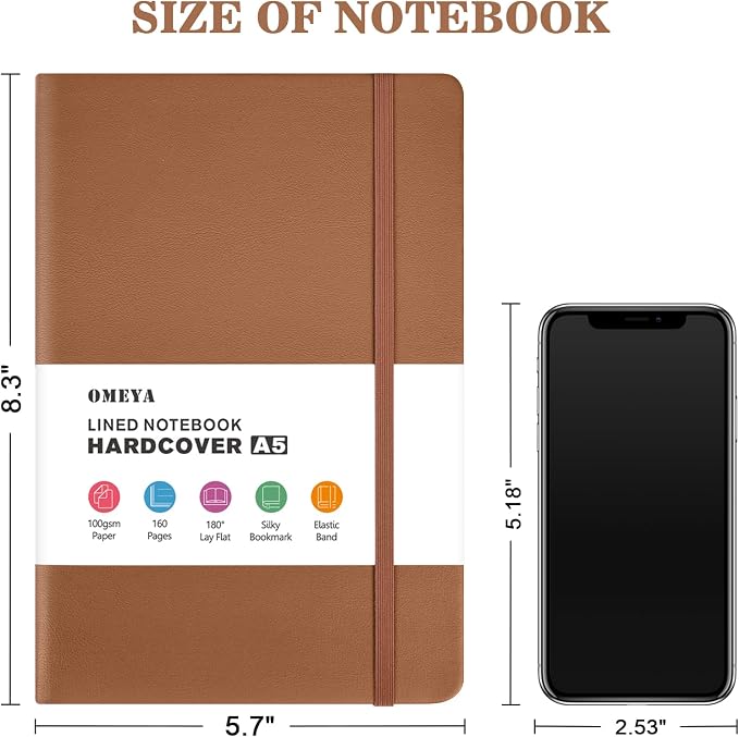 OMEYA 8 Pack Lined Journal Notebooks - Image 2