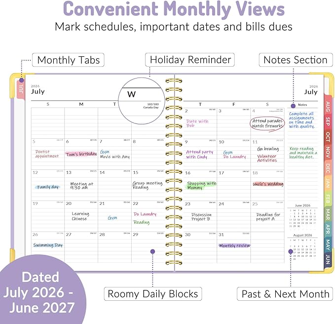 Forvencer Academic Planner 2026-2027, July 2026-June 2027 Weekly & Monthly - Image 3
