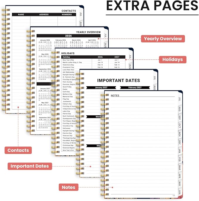 Planner 2026-2027, Hardcover Monthly and Weekly Academic Planner July 2026 - Image 5