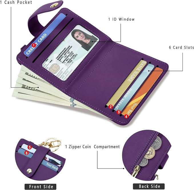 Airkit Small Wallet Women RFID, PU Leather Card Holder - Image 2