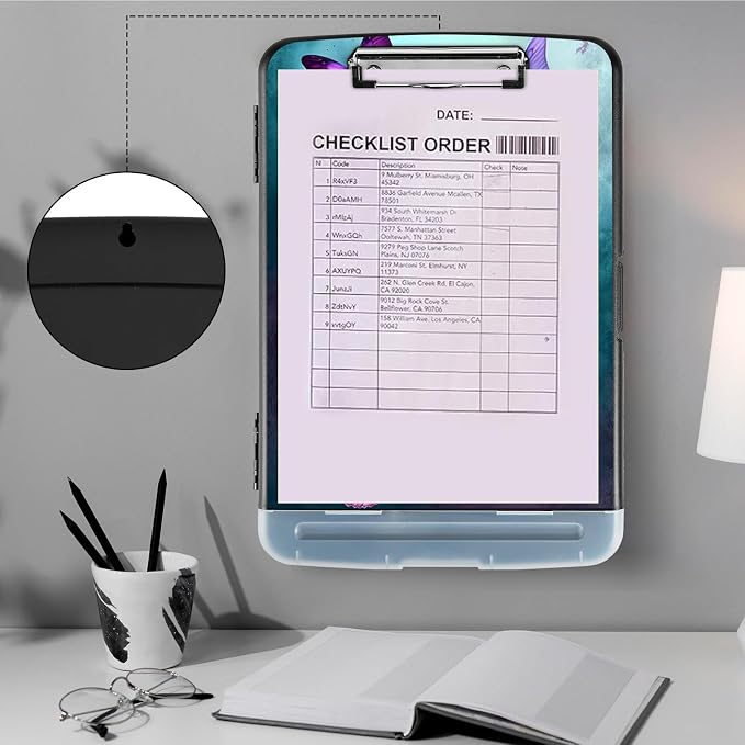 Clipboard with Storage, Heavy Duty Plastic Storage Clipboard with Low Profile - Image 4