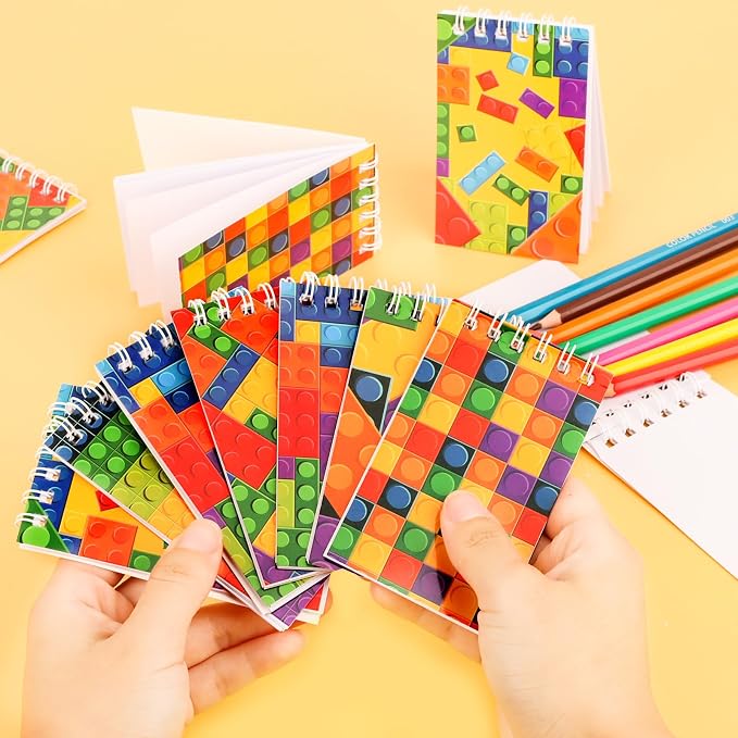 Hooqict 24 Pack Small Pocket Notebook Bulk Mini Building Block Notebooks Party - Image 4