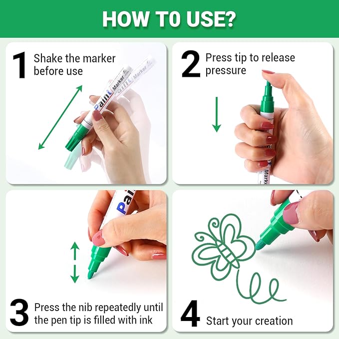 Oil Based Paint Pen, Permanent Paint Marker: Quick-Dry, Waterproof Marker Set - Image 4