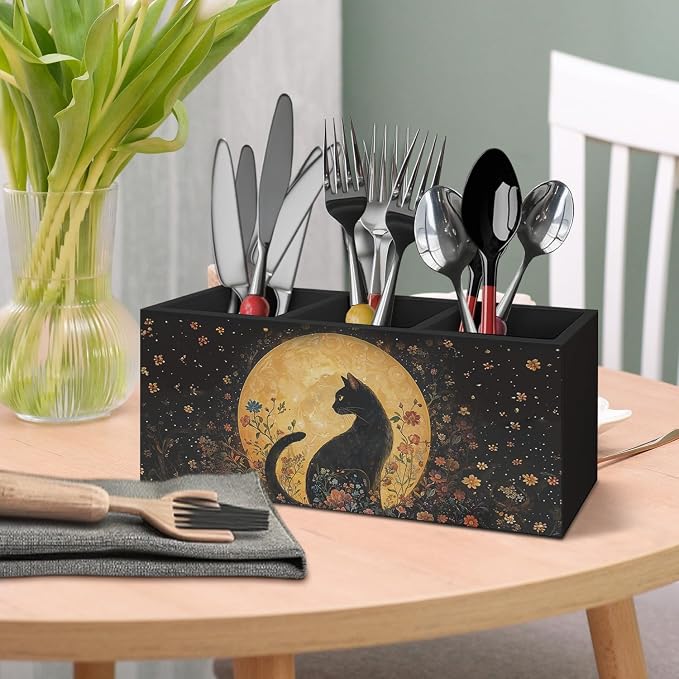 Witchy Black Cat Pen Holder for Home Office Desk, Cat Lover Gifts, Witchy - Image 6
