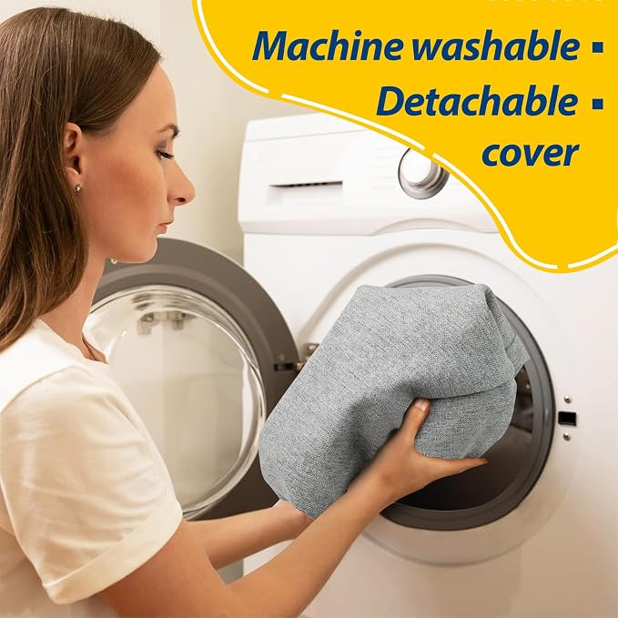 AAAAAcessories D-Shaped Chair Cushions, Machine-Washable Cover, Light Gray - Image 4