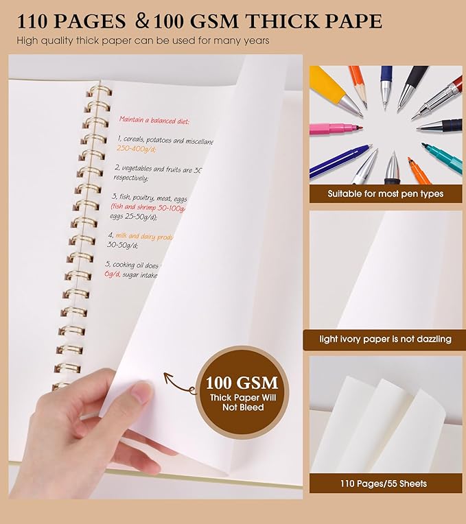 Blank Spiral Notebook Journal 8.5” x 11”, A4 Large Sketch Book for Women Men, 100 GSM Blank Paper Drawing Notebook, Plastic Hardcover Spiral Bound Sketchbook for Sketching Work School Writing, Yellow-DeskLoop Office