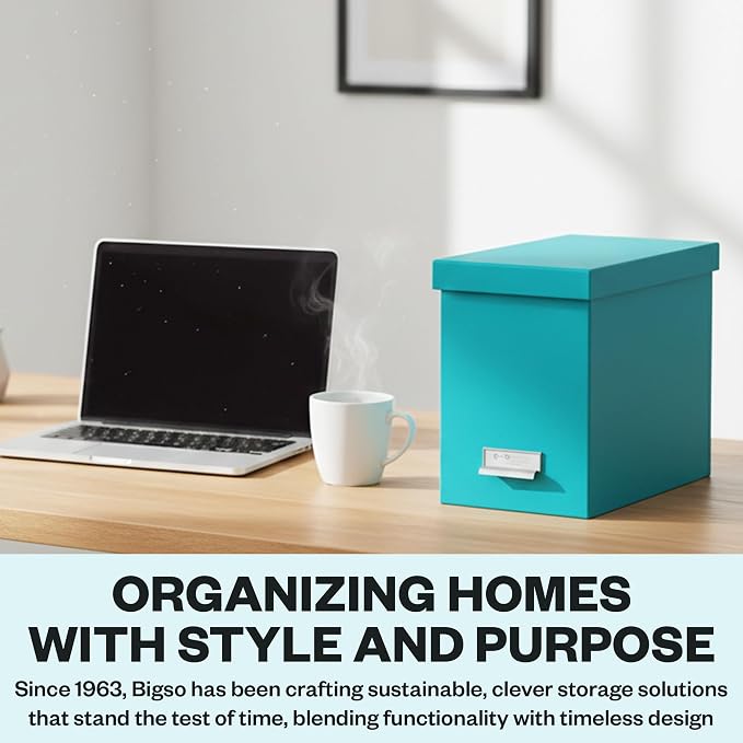 Bigso John Fiberboard Label Frame Desktop File Storage Box - Image 7