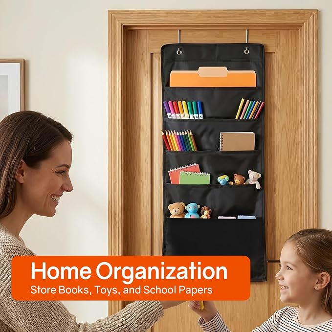 SUNEE 5 Pockets Hanging Wall File Organizer, Space Saver - Image 5