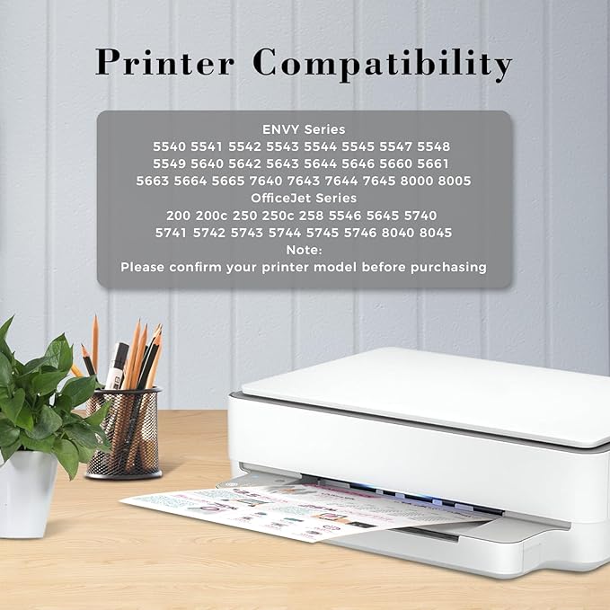 Printer Ink 62 XL 62XL Envy 7645 Black for HP 62 XL Ink Cartridge HP Ink 62 62XL Ink Cartridges Black HP62 HP62BK with Envy 5540 5544 5545 5642 5660 5664 7640 7645, OfficeJet 200 250 258-DeskLoop Office