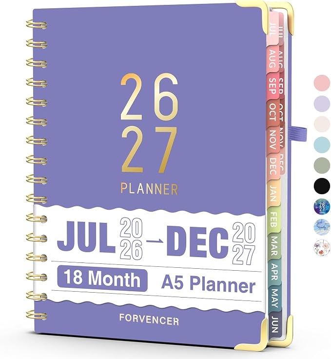 Jul 2026 - Dec 2027 Planner, Forvencer 18 Month Academic Planner 2026-2027 by Forvencer