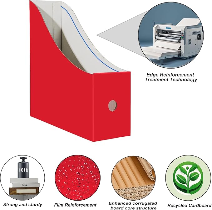 Limitliho 12 Pack Cardboard Magazine File Holder - Image 3
