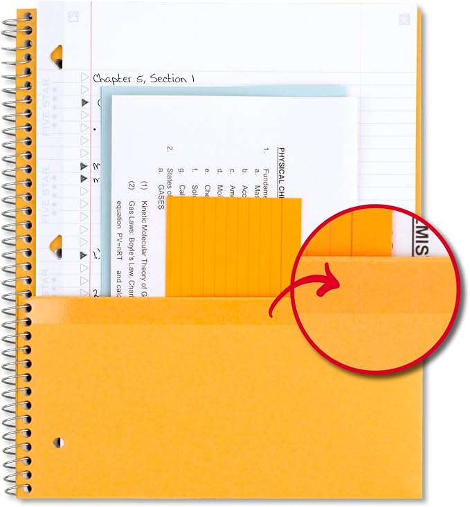 Five Star Spiral Notebook Plus Study App, 1 Subject, College Ruled Paper - Image 4