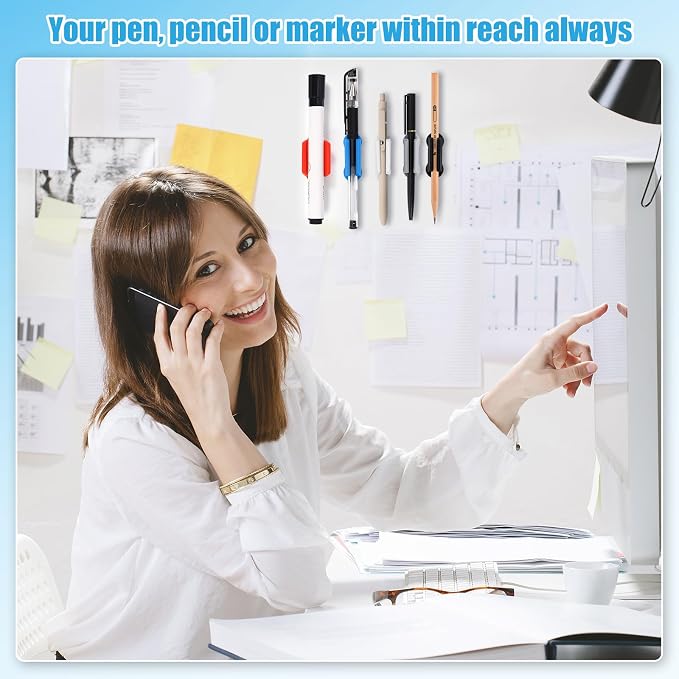 BOBOKA 10 Pack Upgraded Pencil Holder, Adhesive Pen Holder - Image 5