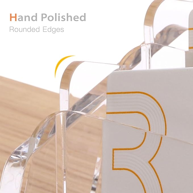 SANRUI Acrylic Business Card Holder for Desk, 4 Tier Clear Tilt Business Name Card Display Holders Stand Storage Organizer Fits720 Business Cards (Horizontal, 12-Slot)-DeskLoop Office