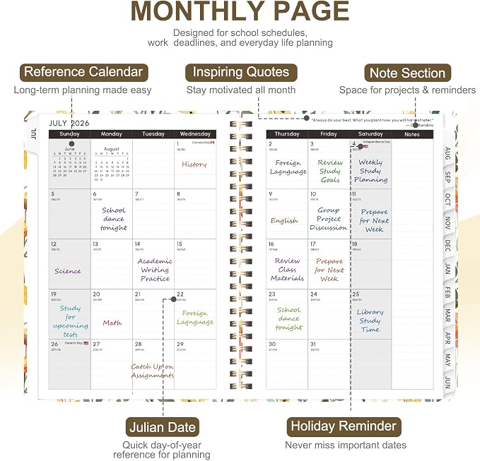 Planner 2026-2027, Weekly and Monthly Academic Planner, July 2026 - Image 3