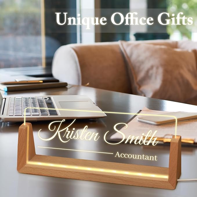Custom Name Plate for Desk, Personalized Light Up Acrylic Desk Name Plate - Image 7