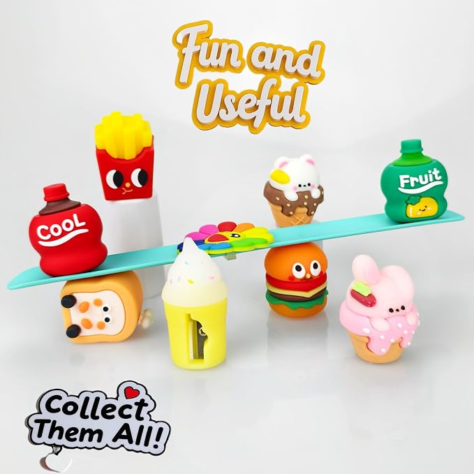 8-Pack Fun Pencil Sharpeners for Kids Cute Shape Handheld Manual Sharpening | - Image 7