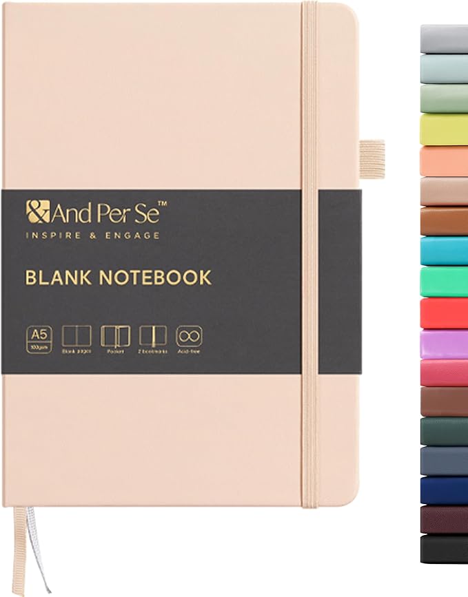 &And Per Se Blank Sketch Notebook, A5 Hardcover, 160 Pages 100gsm Thick Paper by AndPerSe