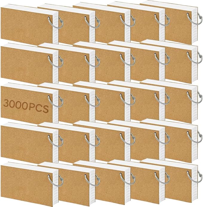 3000 Pcs White Index Cards Bulk by Unknown