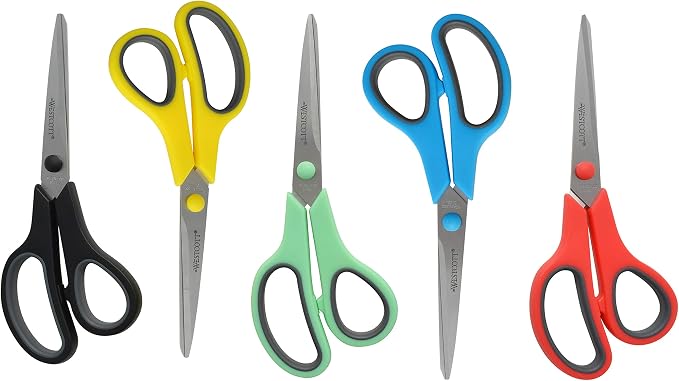 Westcott 8" Straight Stainless Steel Soft Handle Scissors - Image 2