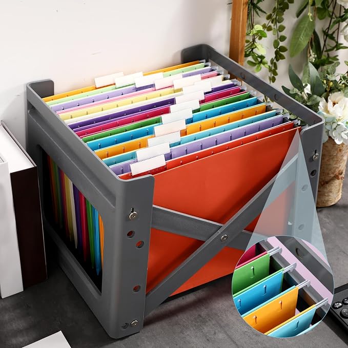 Yaomiao 24 Pack Hanging File Folders 3 Pleats Letter Size File Cabinet Folders - Image 7