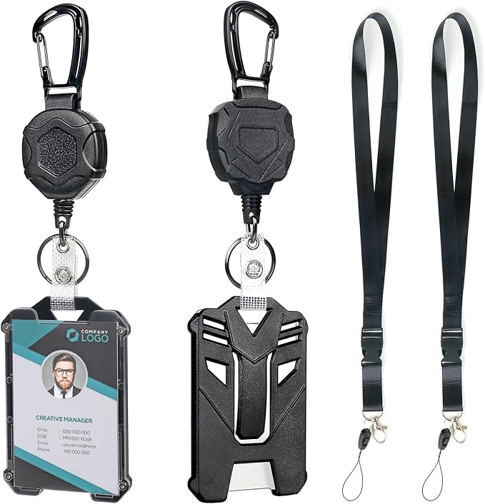 AIDSOTOU Heavy Duty Retractable Keychain Carabiner Badge Reel ID Badge Holder by AIDSOHOME