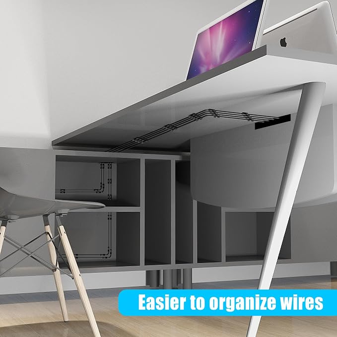 XHF 50pcs Medium Self Adhesive Cable Clips Black, Wire Clips Cable Management - Image 5