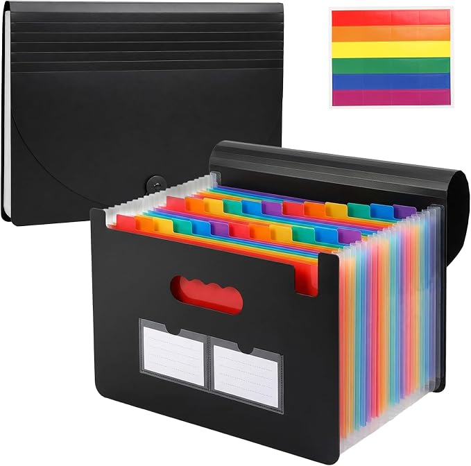 13 Pockets Accordion File Organizer, Portable Expanding File Folder by Respleiej