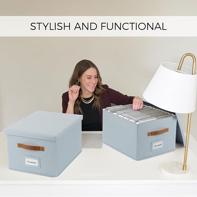 Decorative File Organizer Box Set of 2 - Image 2