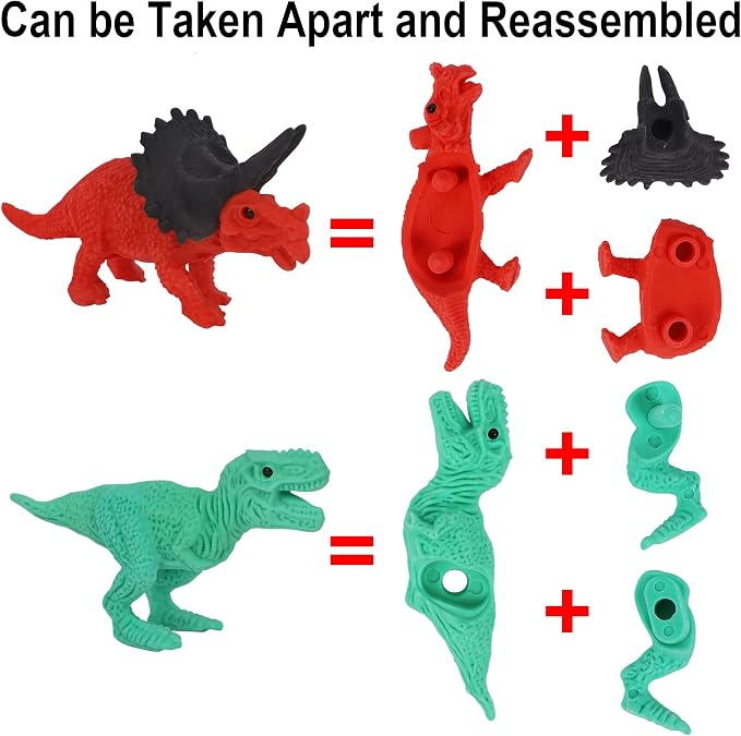Cllayees 72 Pcs Animal Erasers for Kids, Dinosaur 3D Puzzle Eraser Bulk - Image 3