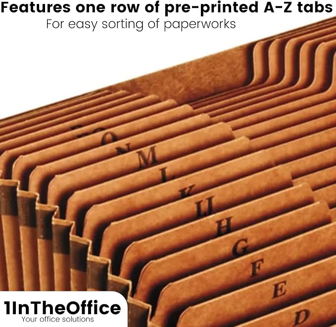 1InTheOffice Expanding File Folder A-Z, Alphabetical File Organizer, Accordion - Image 4